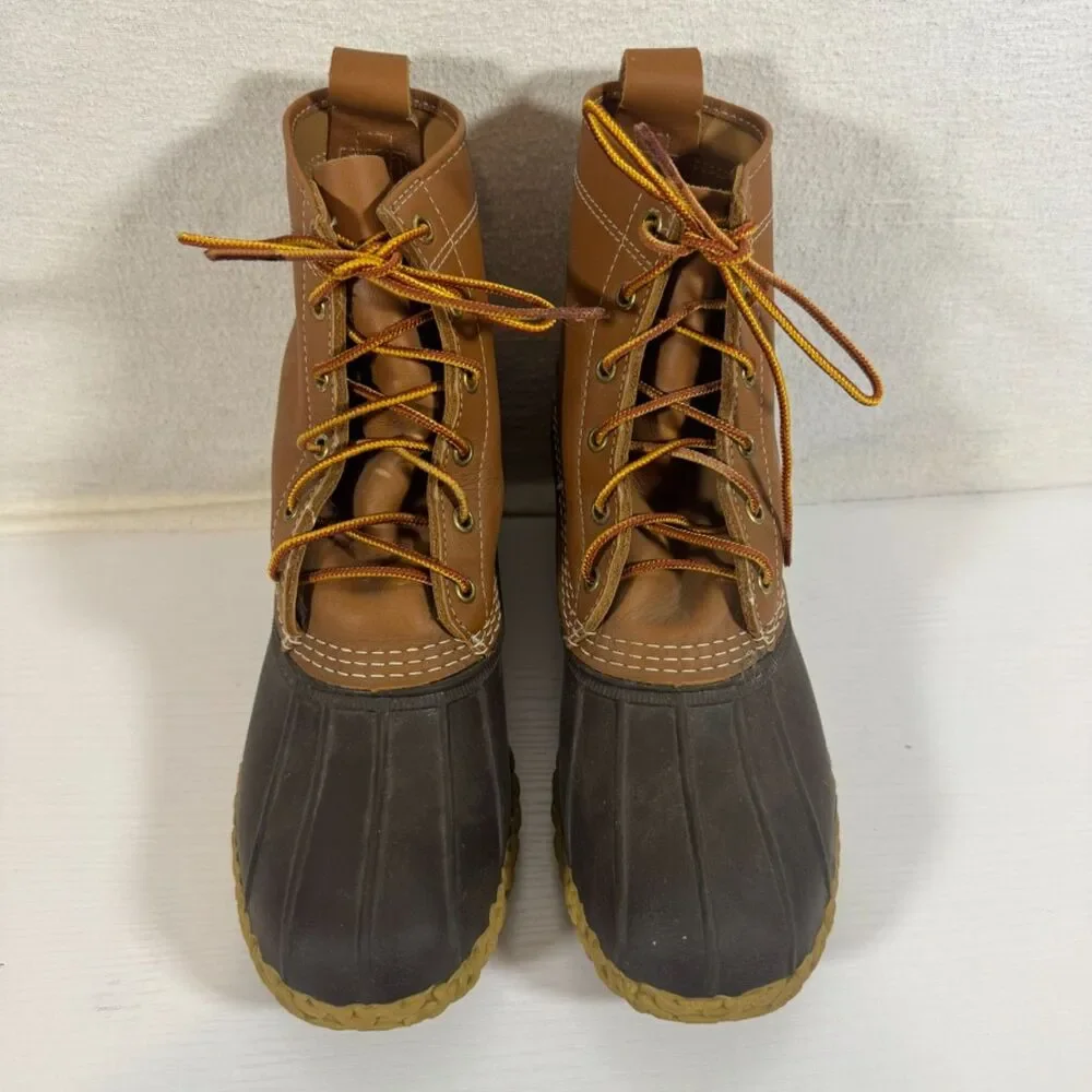 L.L. Bean Duck Boots Men's Size 9 M Tan Brown Leather 8